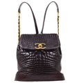 CHANEL * 1986-1988 Backpack Bordeaux Crocodile