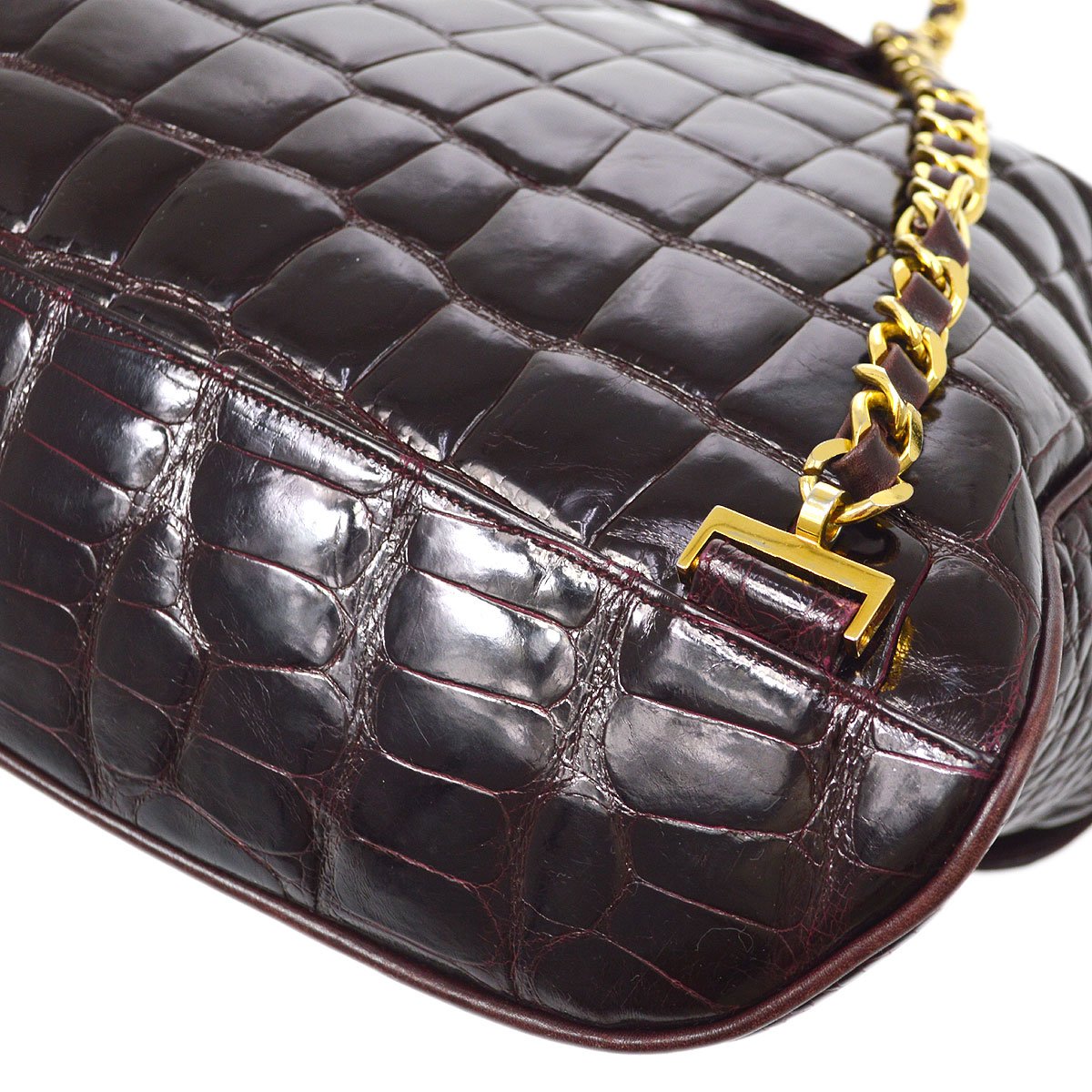 CHANEL * 1986-1988 Backpack Bordeaux Crocodile