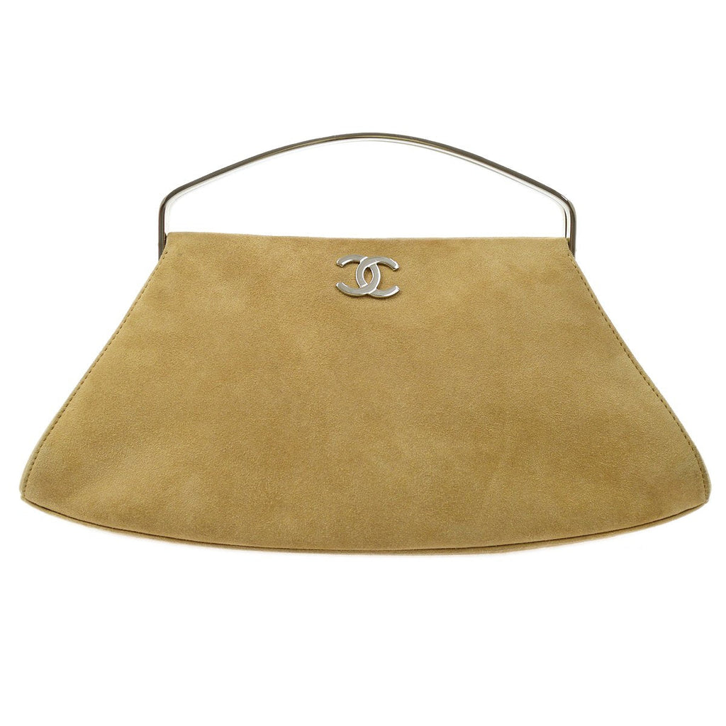 CHANEL 1997-1999 Beige Suede Evening Bag