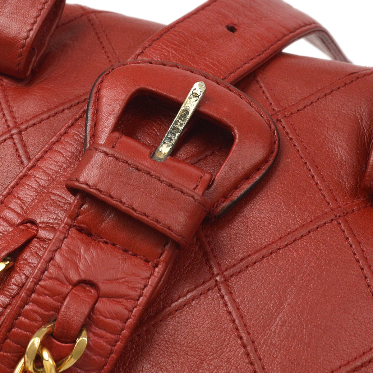 CHANEL 1980’s Red Lambskin Cosmoline Belt Bag #75