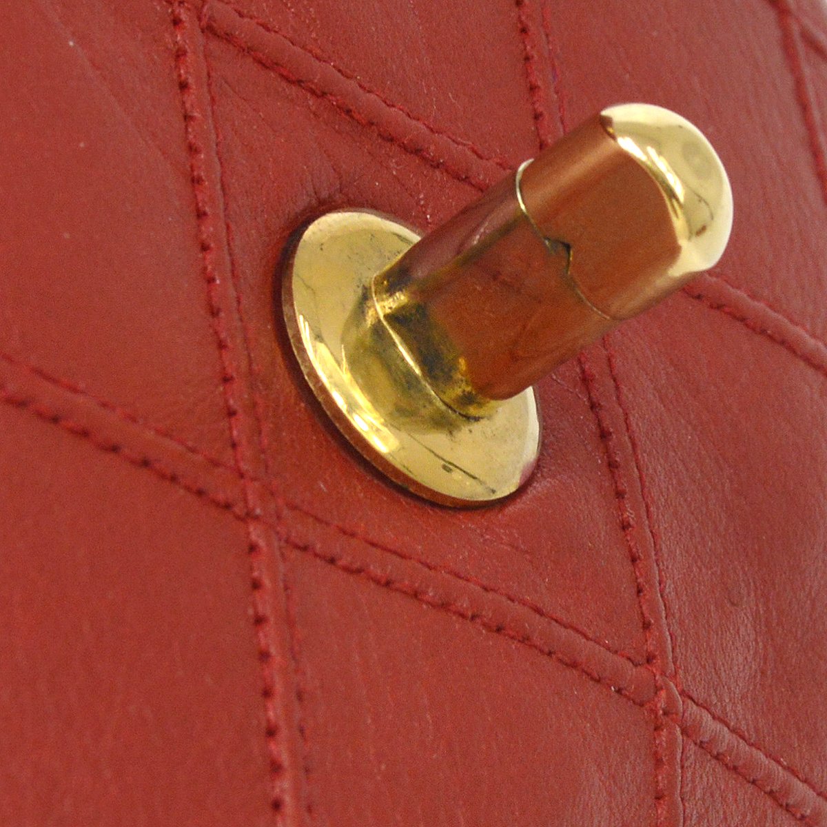 CHANEL 1980’s Red Lambskin Cosmoline Belt Bag #75