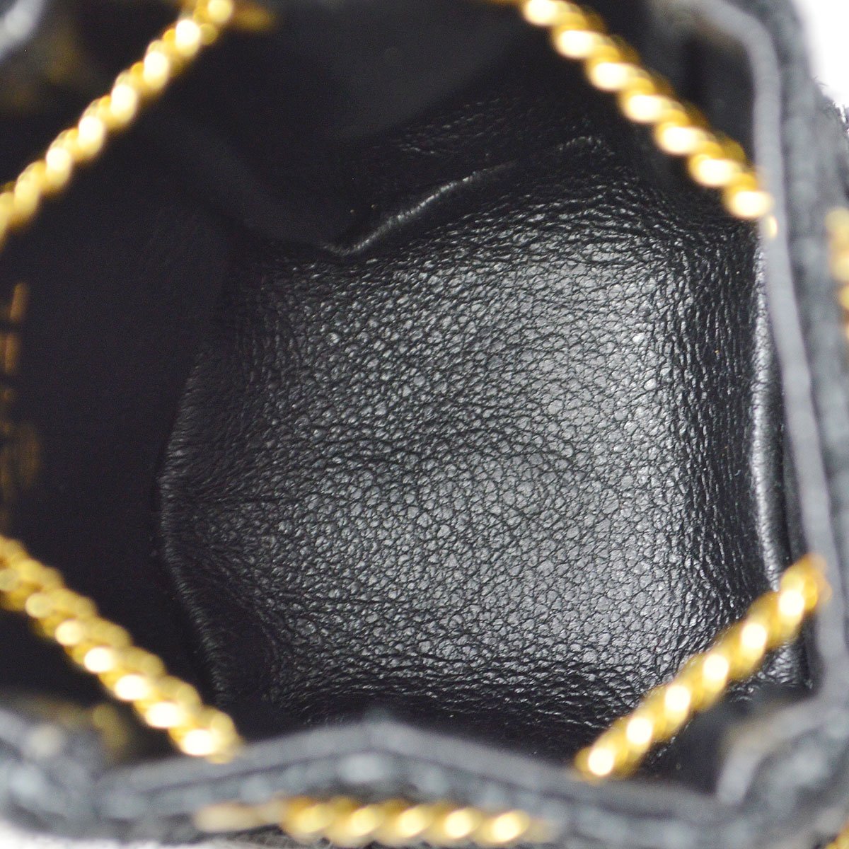 CHANEL Mini Pouch Black Straw Bag Charm