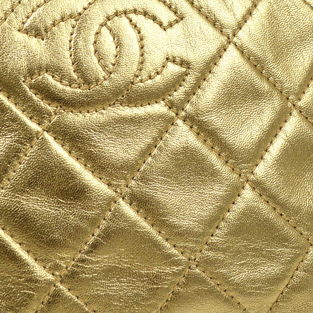 CHANEL 1996-1997 Gold Lambskin Pocket Camera Bag Mini