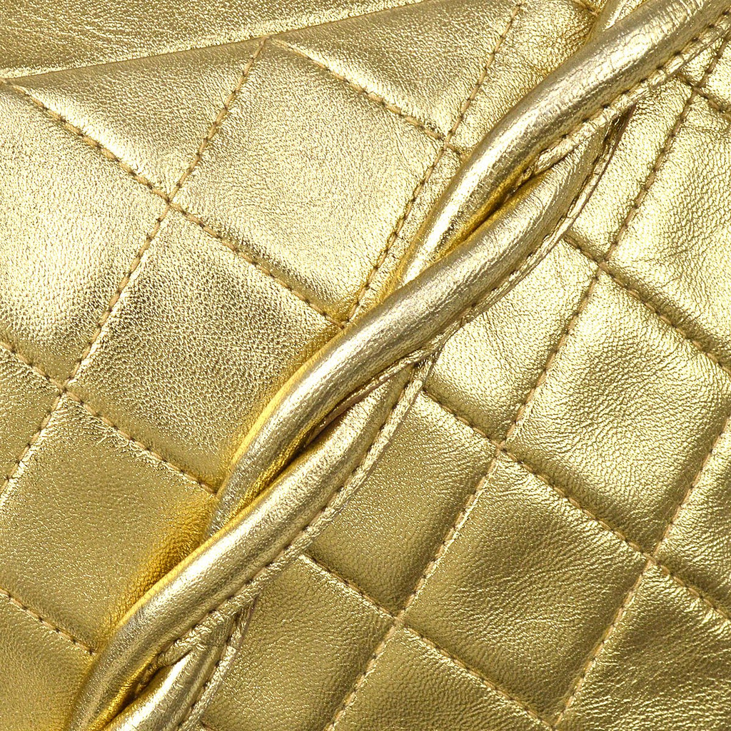 CHANEL 1996-1997 Gold Lambskin Pocket Camera Bag Mini