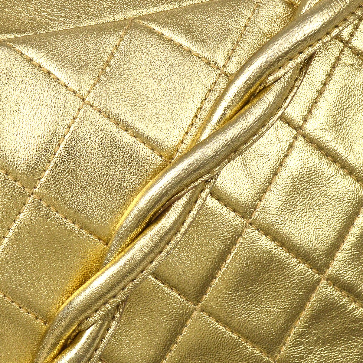 CHANEL 1996-1997 Gold Lambskin Pocket Camera Bag Mini