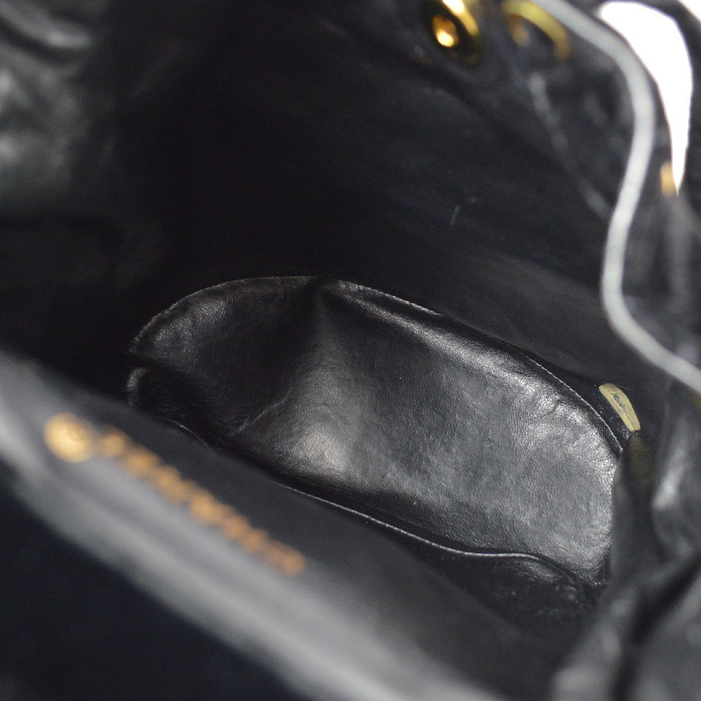 CHANEL * 1990s Black Velvet DUMA Backpack Medium
