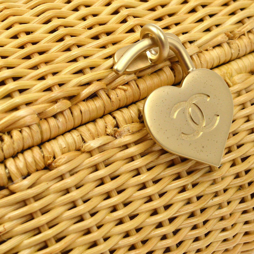 CHANEL * 2004 Woven Wicker Love Basket Bag