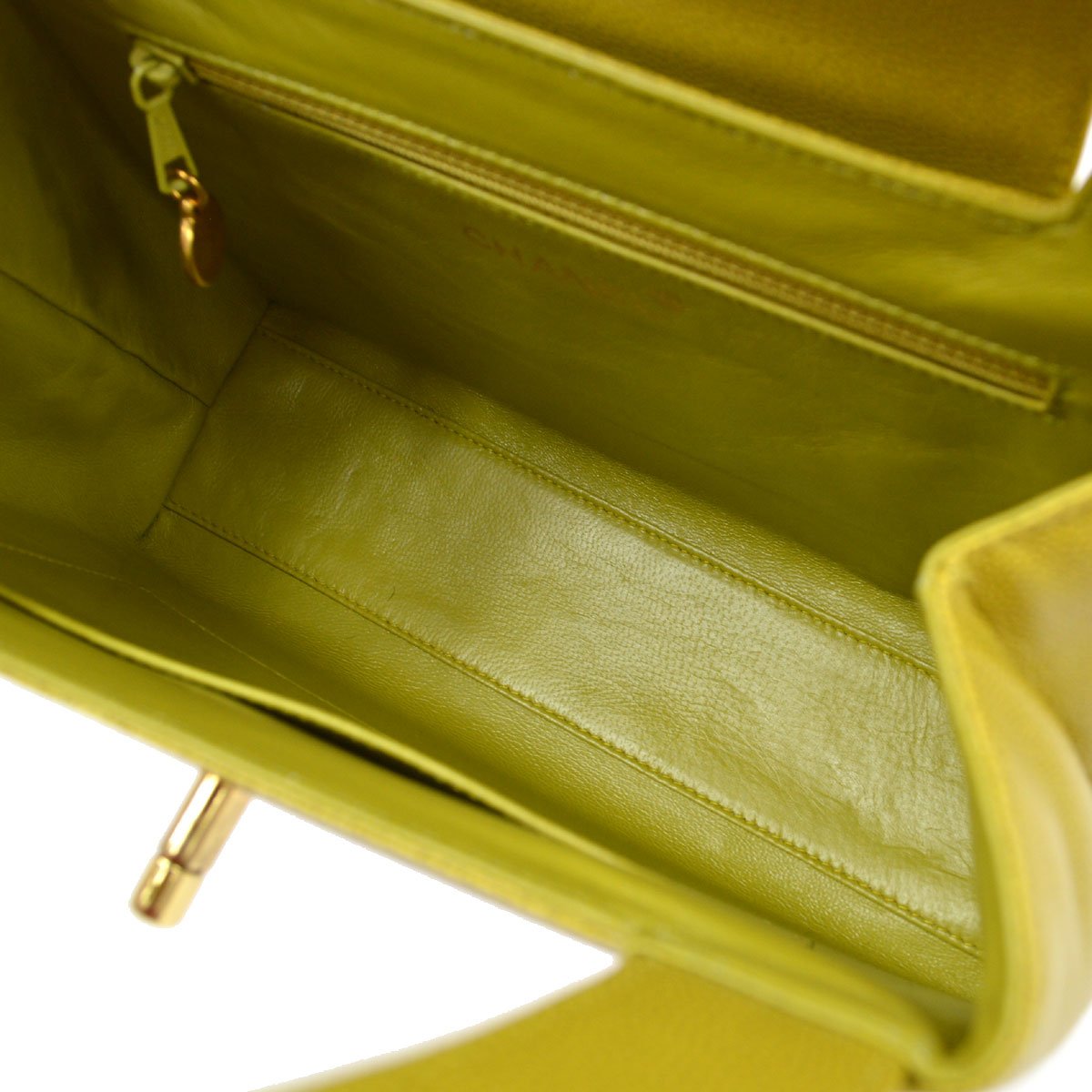 CHANEL 1997-1999 Shopping Bag Medium Green Caviar