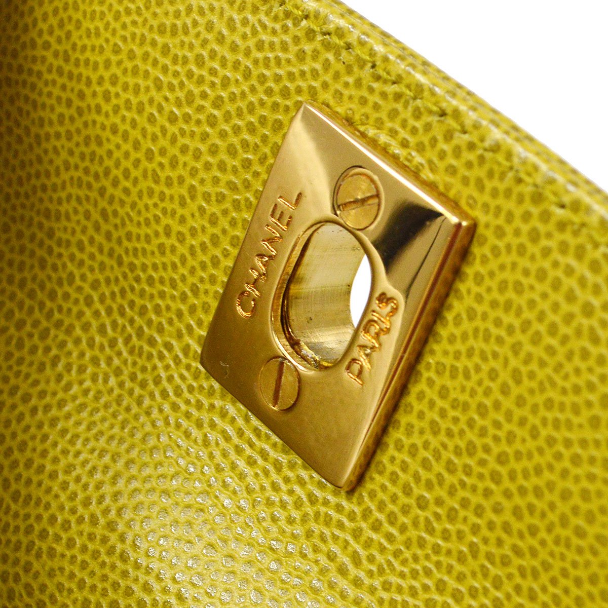 CHANEL 1997-1999 Shopping Bag Medium Green Caviar