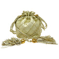 CHANEL 1989-1991 Gold Lambskin Drawstring Bucket Bag