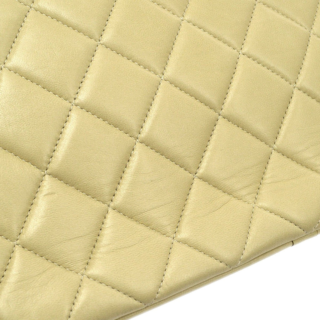 CHANEL 1991-1994 Beige Lambskin Quilted Pocket Camera Bag Large