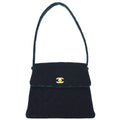 CHANEL 1997-1999 Green Velvet Flap Shoulder Bag