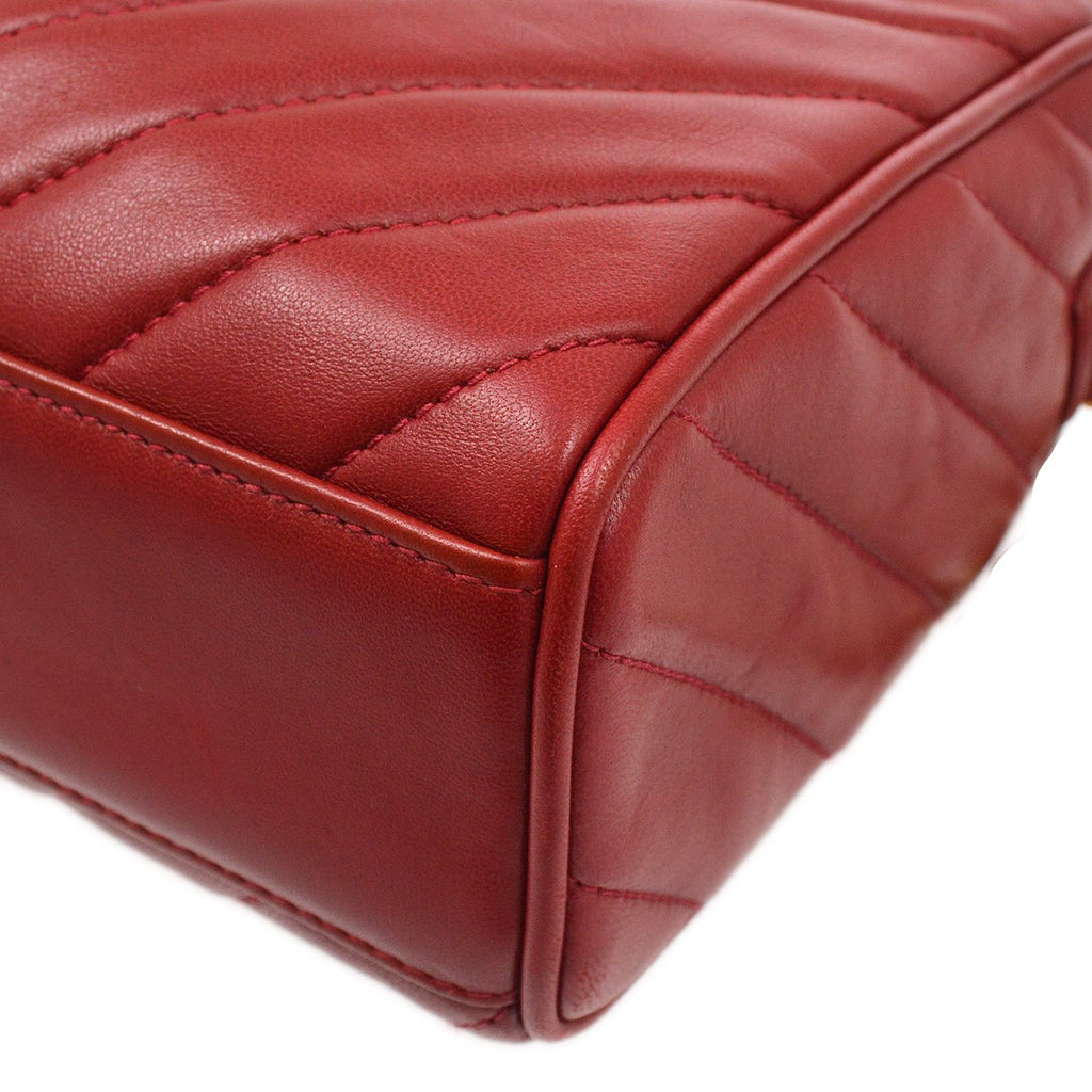 CHANEL 1994-1996 Red Lambskin Quilted Camera Bag Mini