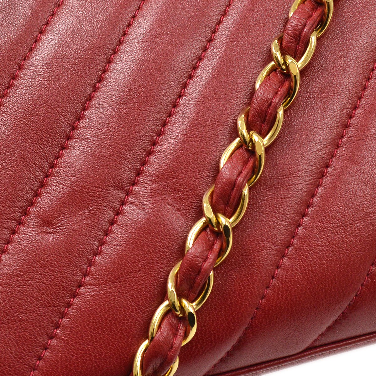 CHANEL 1994-1996 Red Lambskin Quilted Camera Bag Mini
