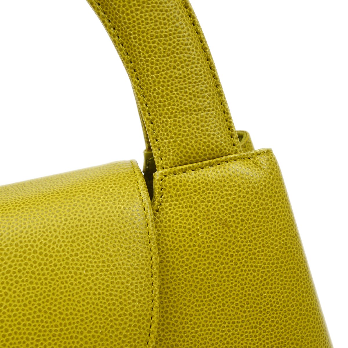 CHANEL 1997-1999 Shopping Bag Medium Green Caviar Skin