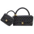 CHANEL 1994 Classic Flap Handbag Set Black Lambskin