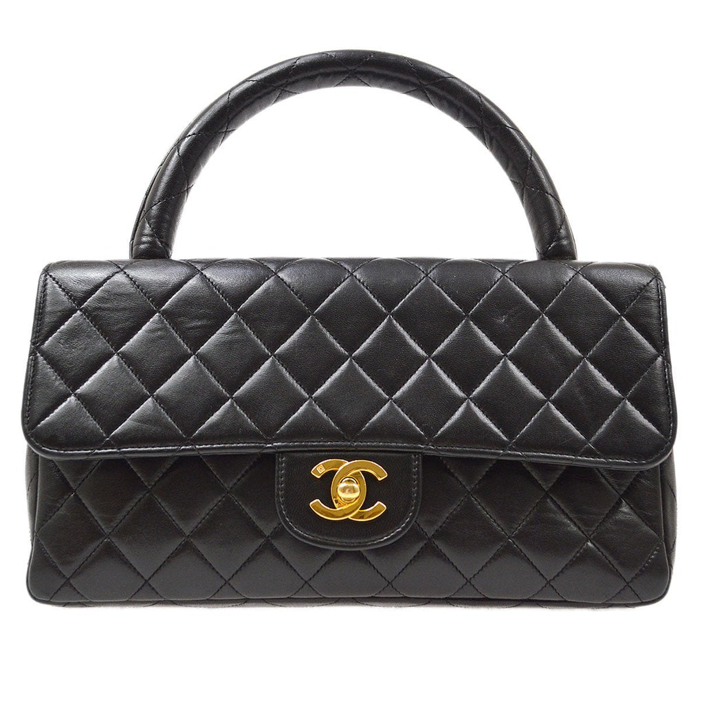 Chanel 1991-1994 Classic Flap Handbag Medium Black Lambskin