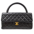 Chanel 1991-1994 Classic Flap Handbag Medium Black Lambskin