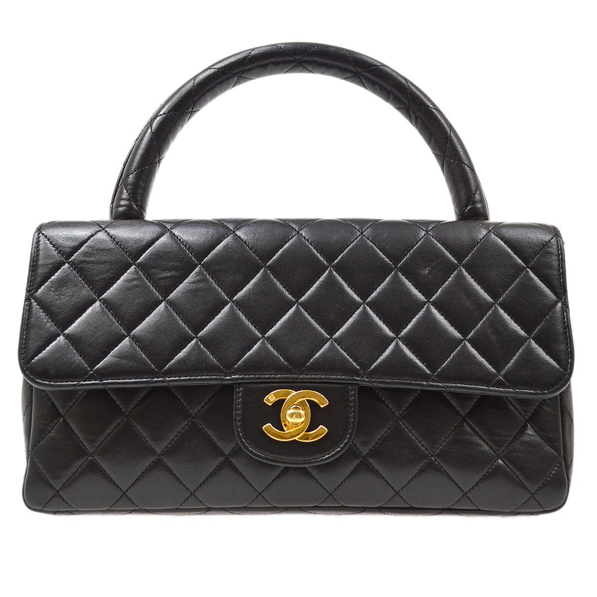 Chanel 1991-1994 Classic Flap Handbag Medium Black Lambskin