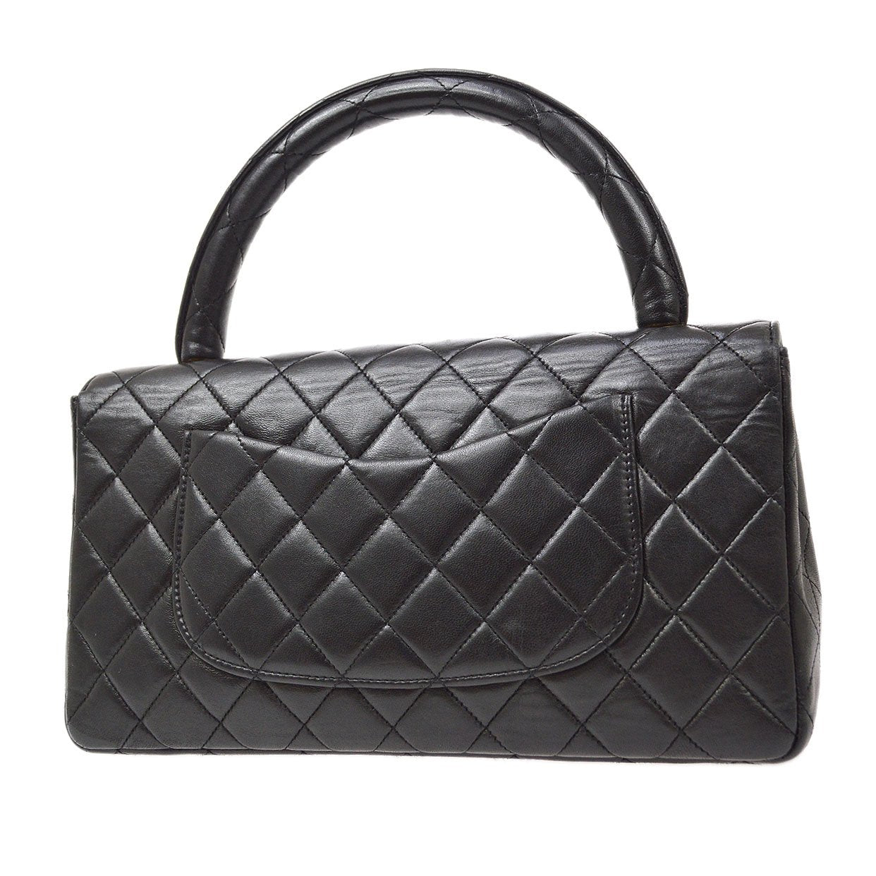 Chanel 1991-1994 Classic Flap Handbag Medium Black Lambskin