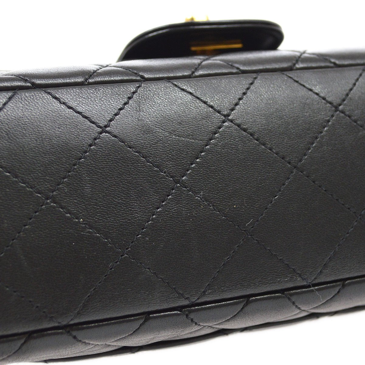 Chanel 1991-1994 Classic Flap Handbag Medium Black Lambskin