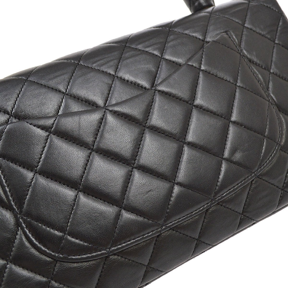 Chanel 1991-1994 Classic Flap Handbag Medium Black Lambskin
