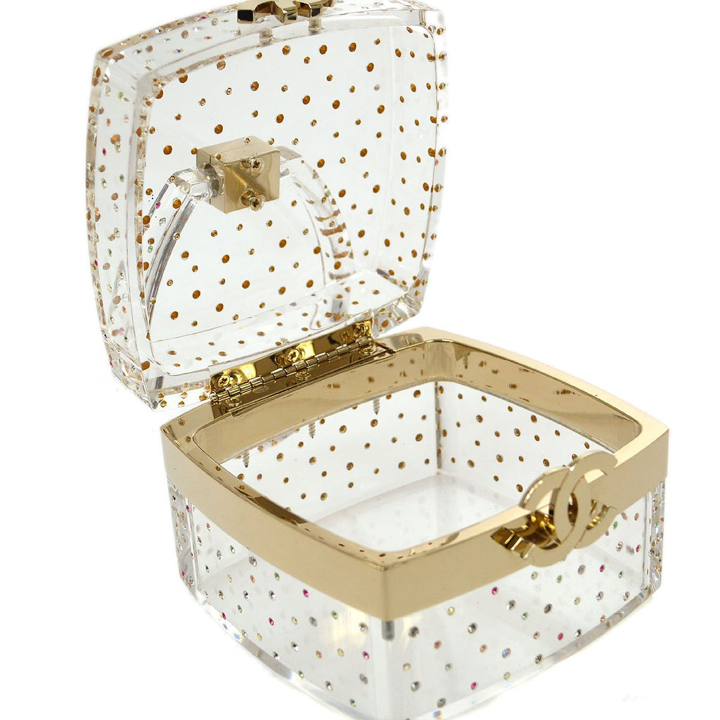 CHANEL 2004 Fall CC rhinestone-embellished vanity mini bag