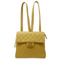 CHANEL 1994-1996 Beige Lambskin Quilted CF Backpack Medium