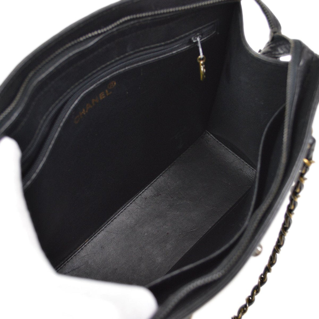 CHANEL 1997-1999 Chain Hand Bag Black