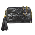 CHANEL 1994-1996 Triple CC Camera Bag Mini Black Lambskin