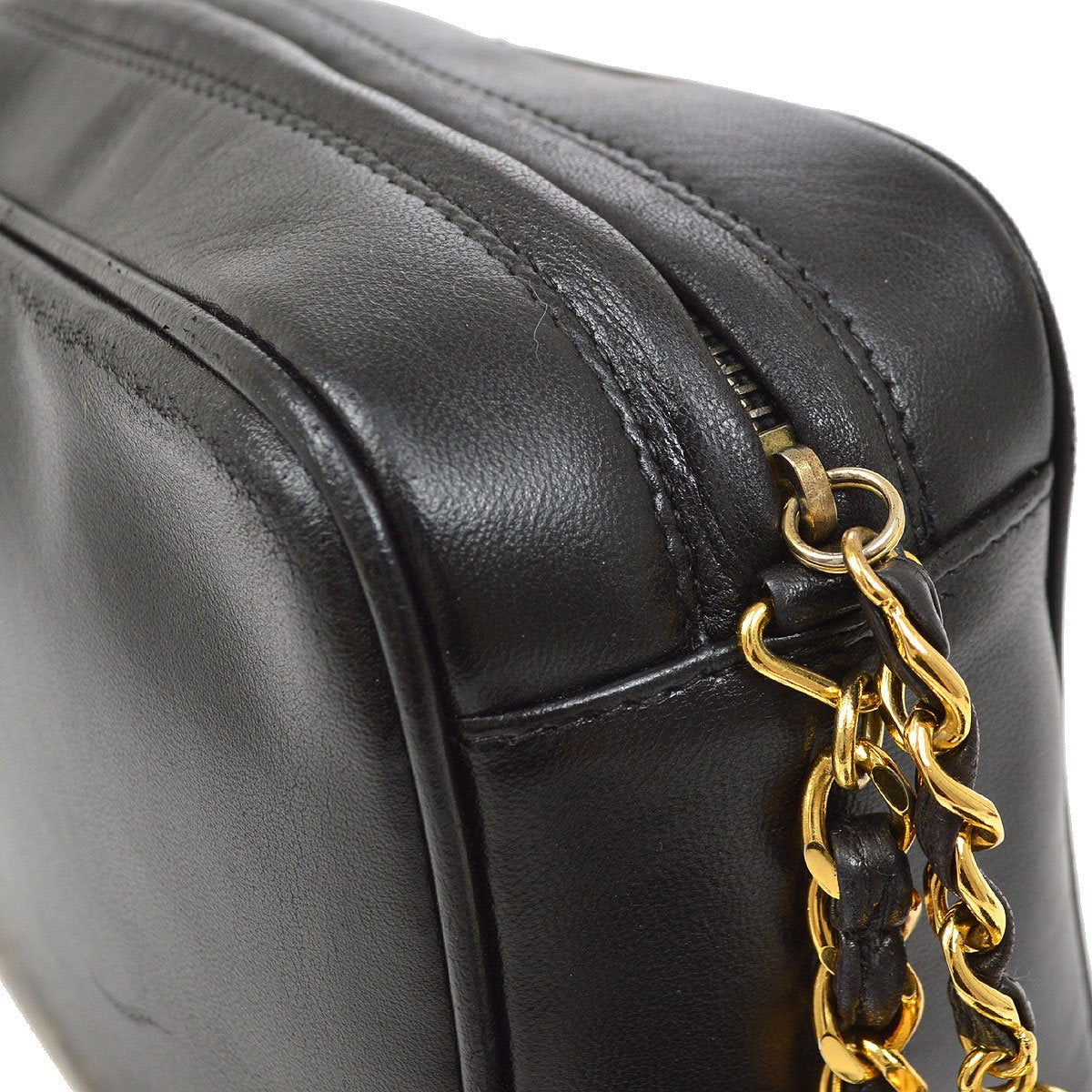 CHANEL 1994-1996 Triple CC Camera Bag Mini Black Lambskin
