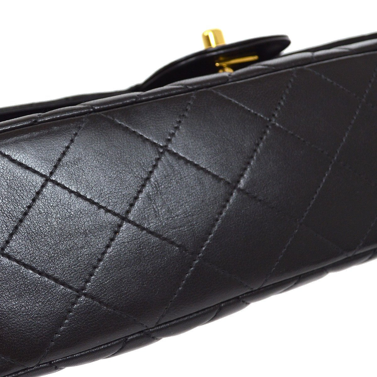 CHANEL Hand Bag Black Lambskin
