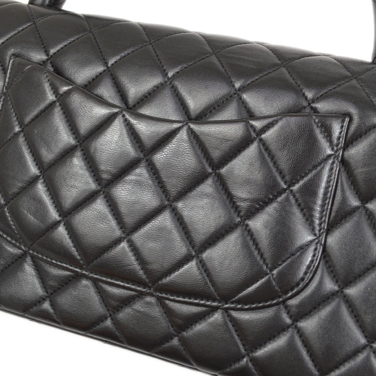 CHANEL Hand Bag Black Lambskin