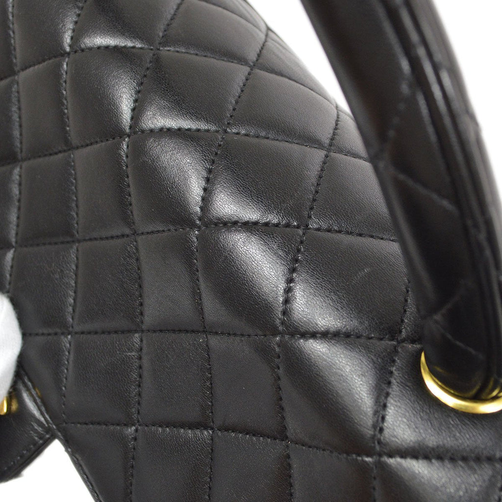CHANEL Hand Bag Black Lambskin