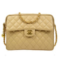 CHANEL 1994-1996 Beige Caviar Pocket Camera Bag Large