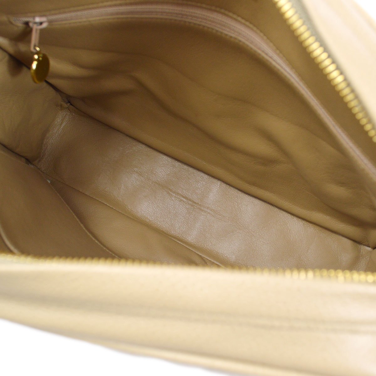 CHANEL 1994-1996 Beige Caviar Pocket Camera Bag Large