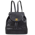 CHANEL 1996-1997 Triple CC Backpack Black Caviar