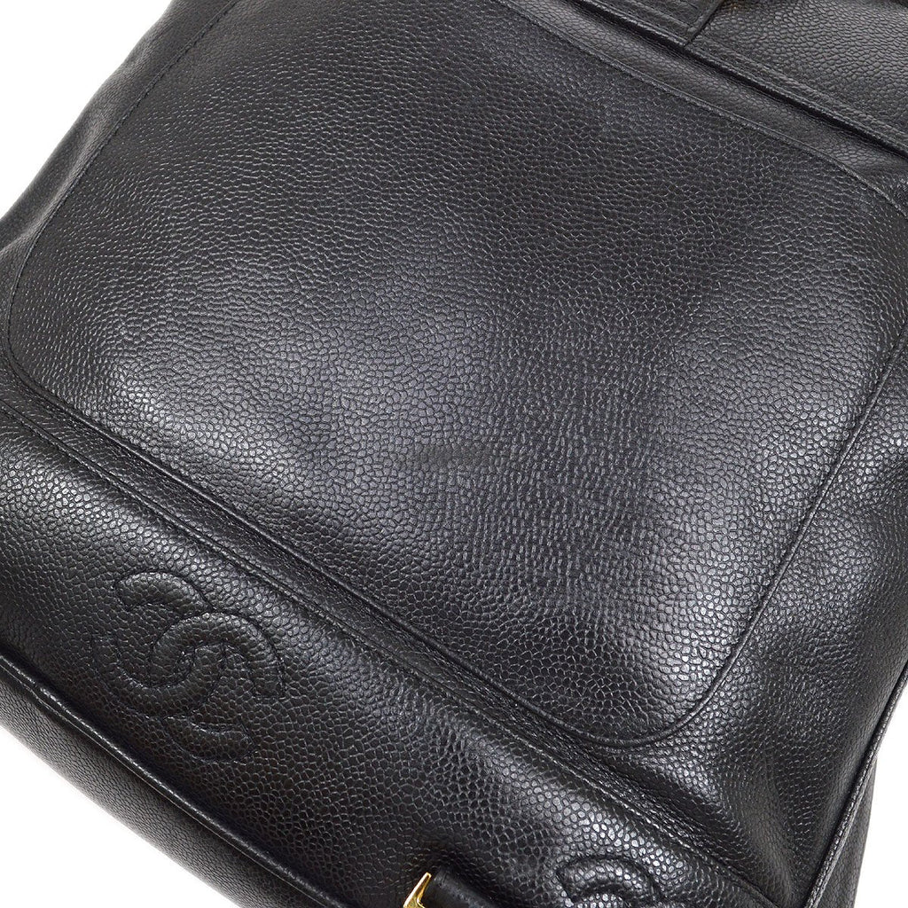 CHANEL 1996-1997 Triple CC Backpack Black Caviar