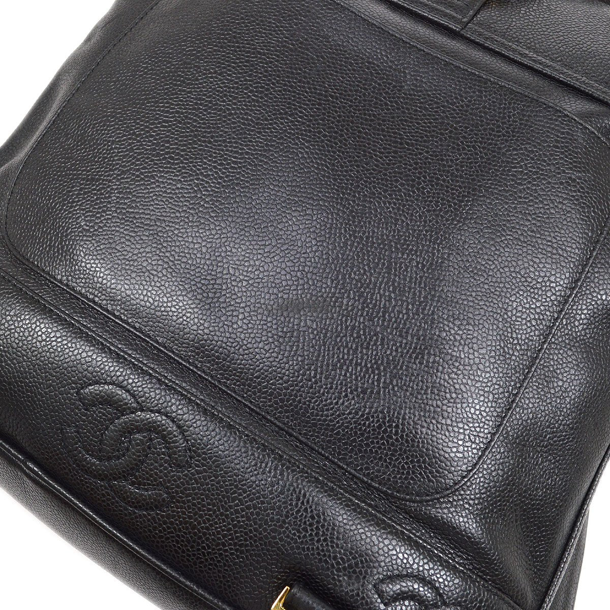 CHANEL 1996-1997 Triple CC Backpack Black Caviar