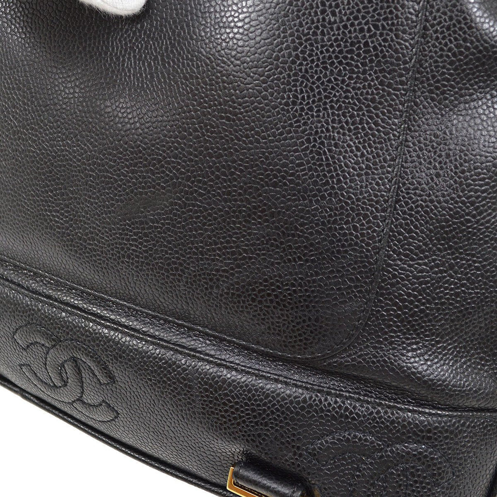 CHANEL 1996-1997 Triple CC Backpack Black Caviar