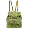 CHANEL 1994 Green Tweed DUMA Backpack Medium