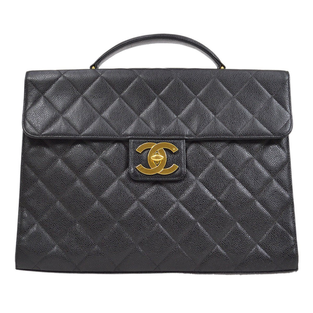 CHANEL 1994-1996 Briefcase Black Caviar