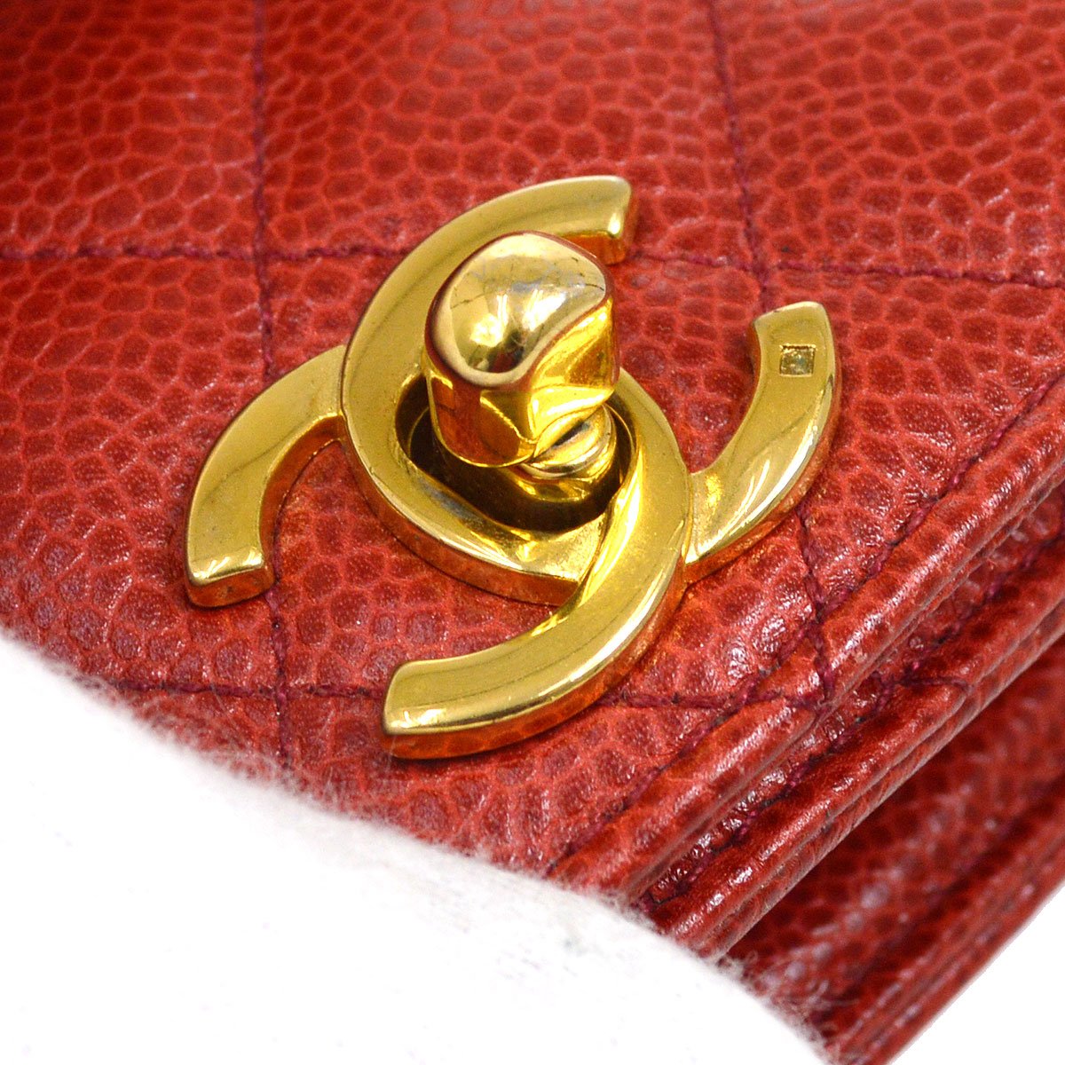 CHANEL 1989-1991 Red Caviar Round Belt Bag #80