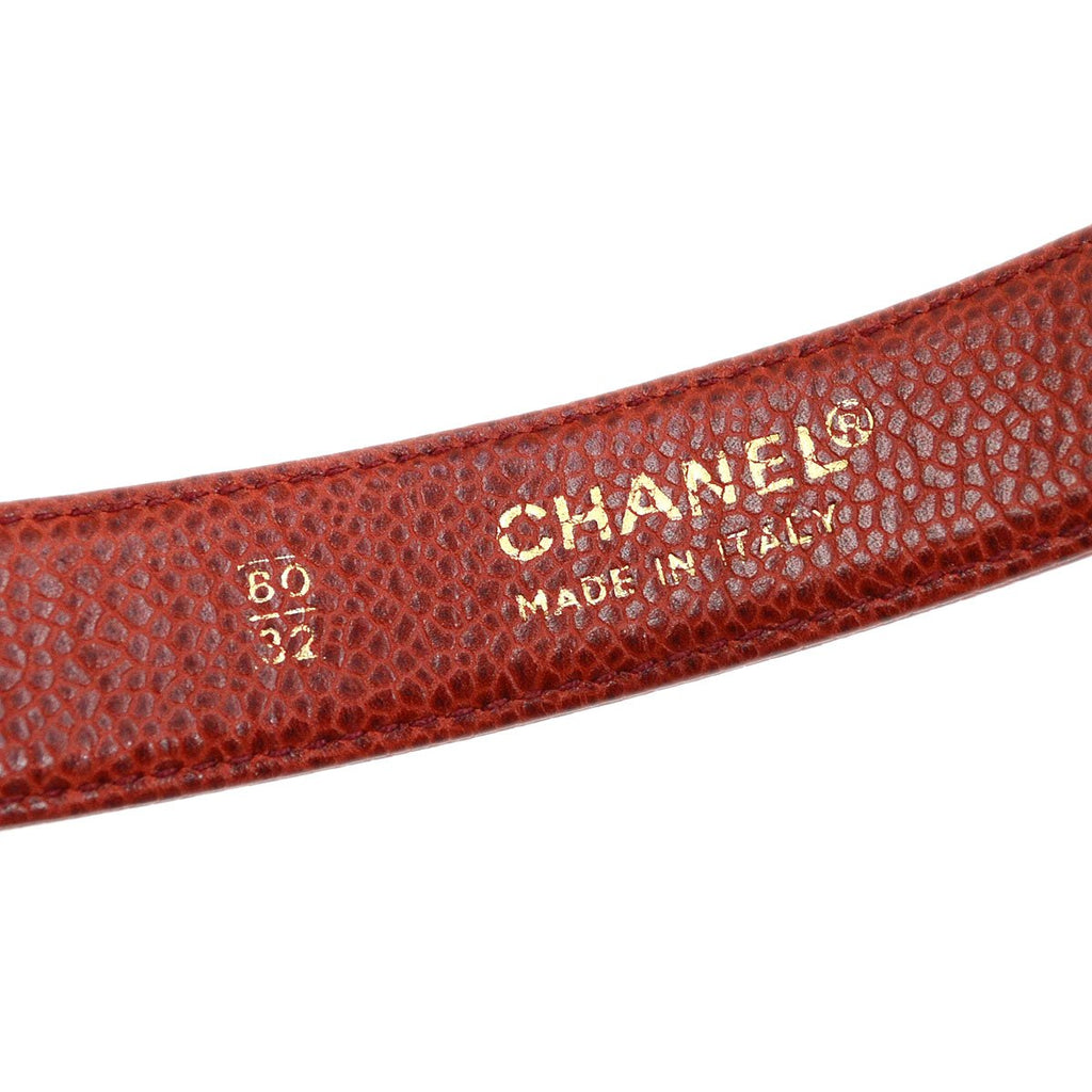 CHANEL 1989-1991 Red Caviar Round Belt Bag #80