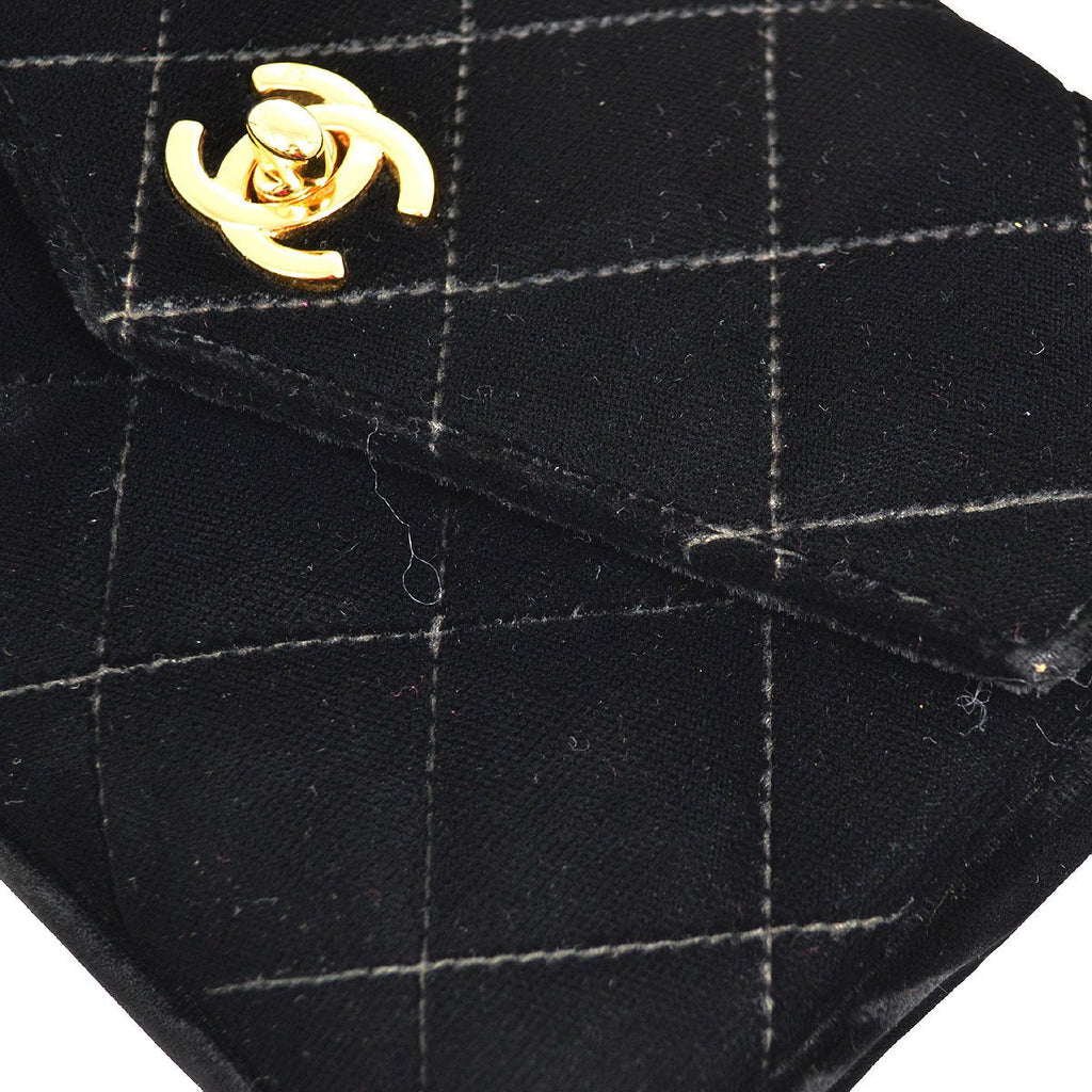 CHANEL 1994-1996 Black Velvet Belt Bag #70