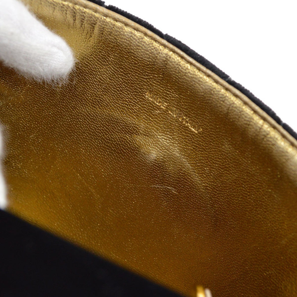 CHANEL 1994-1996 Black Velvet Belt Bag #70