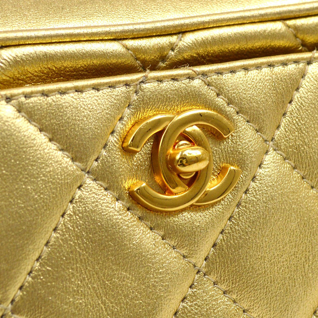 CHANEL 1996-1997 Gold Lambskin Camera Bag Mini