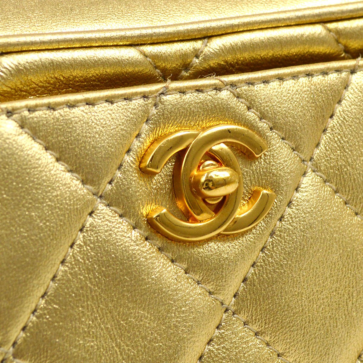 CHANEL 1996-1997 Gold Lambskin Camera Bag Mini