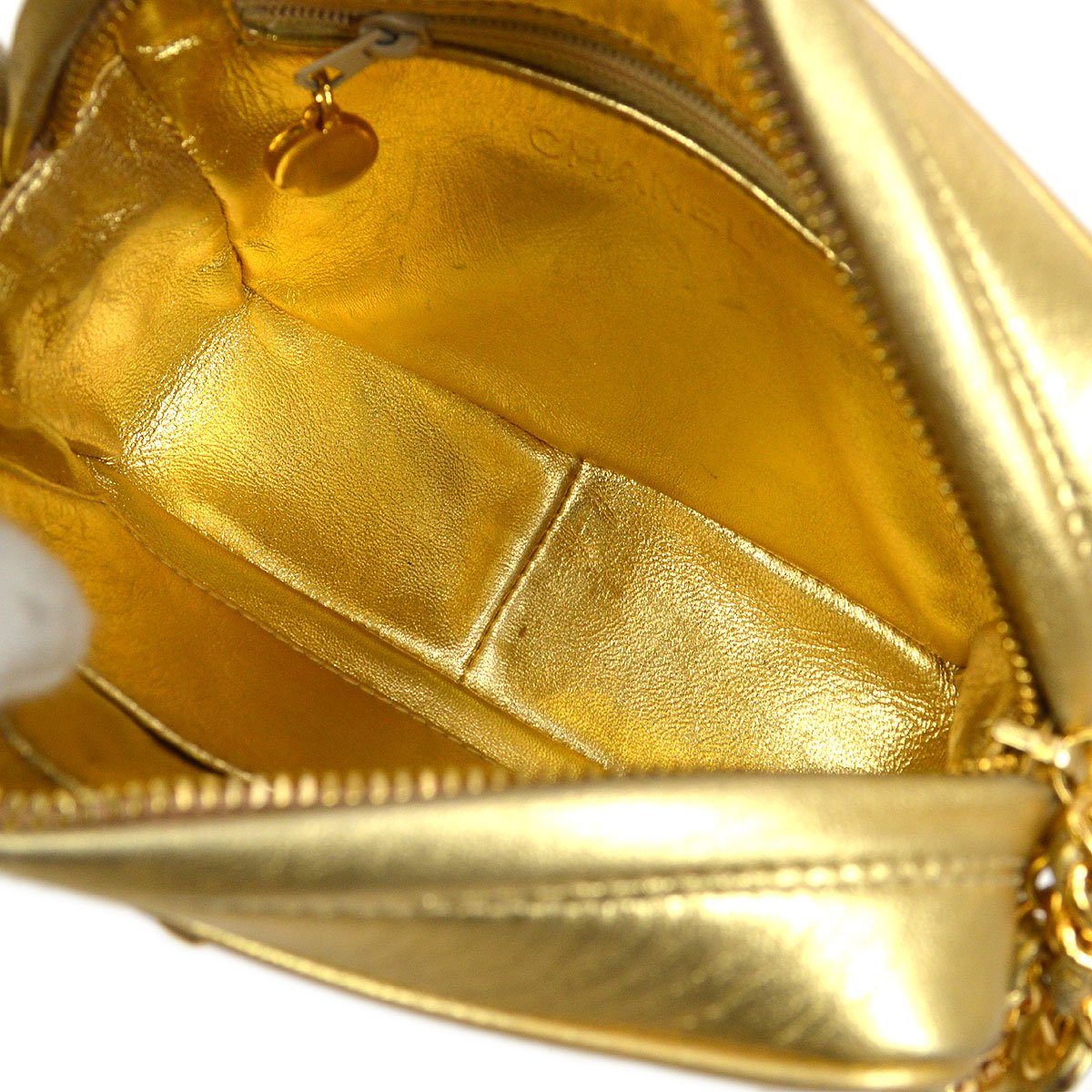 CHANEL 1996-1997 Gold Lambskin Camera Bag Mini
