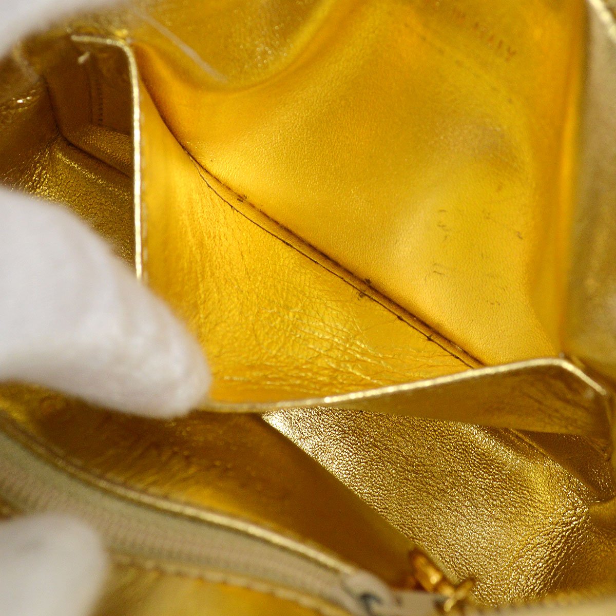CHANEL 1996-1997 Gold Lambskin Camera Bag Mini